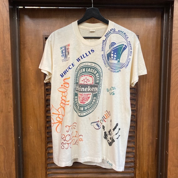 Vintage 1980's Test Print Rock N' Roll X Beer Music T-shirt
