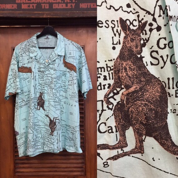 Vintage 1980’s New Wave Map Australia Print Short