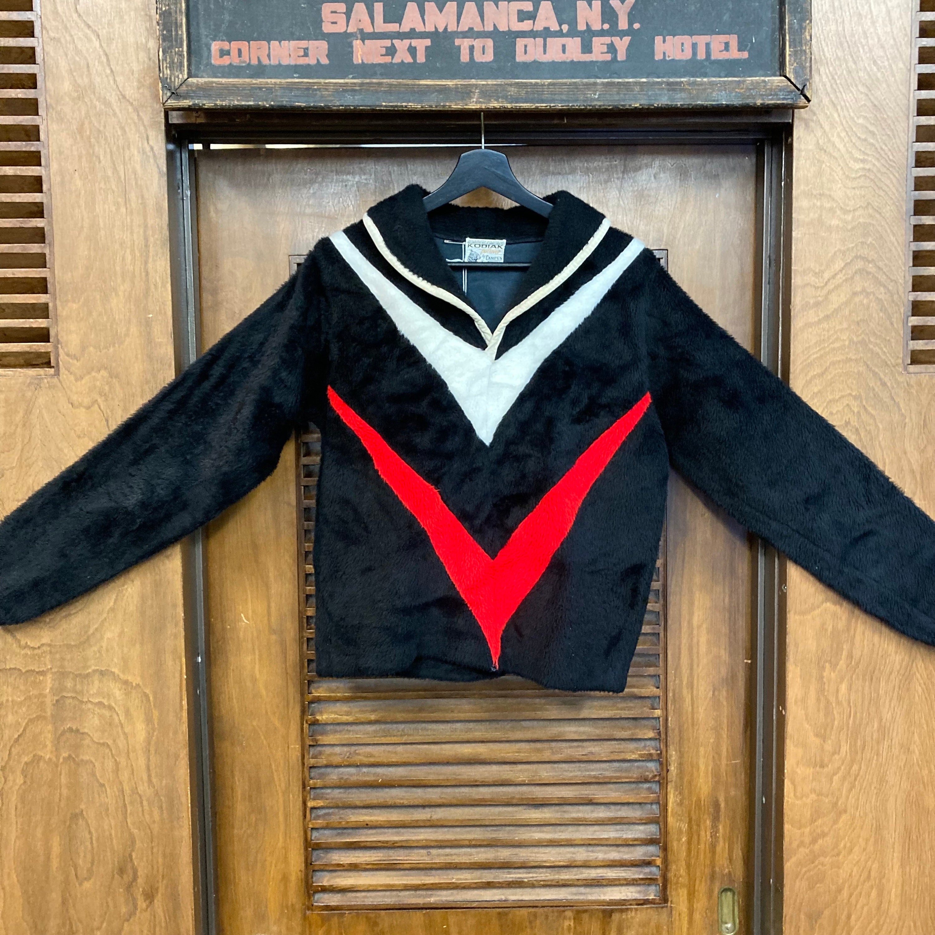 Vintage 1960's Jet Black “campus Kodiak” Chevron Mod Fake