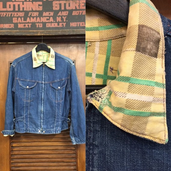 Vintage 1950s Flannel Lined Denim 
