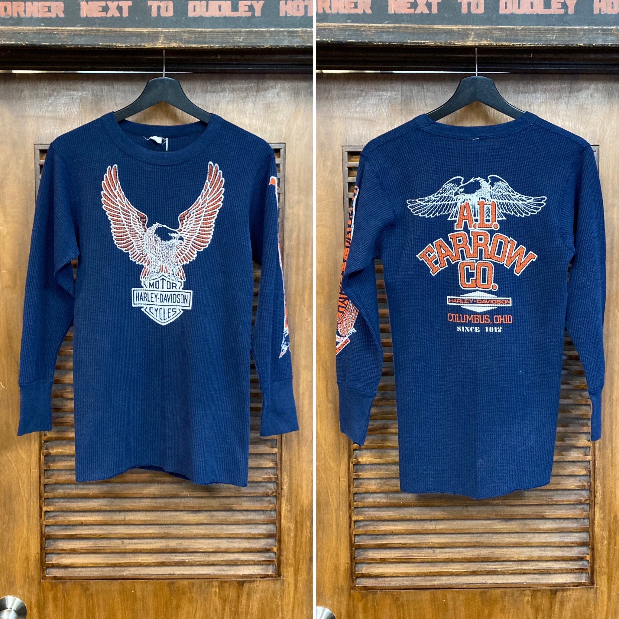 Vintage 1980's Harley Davidson MC Motorcycle Thermal Dealership T