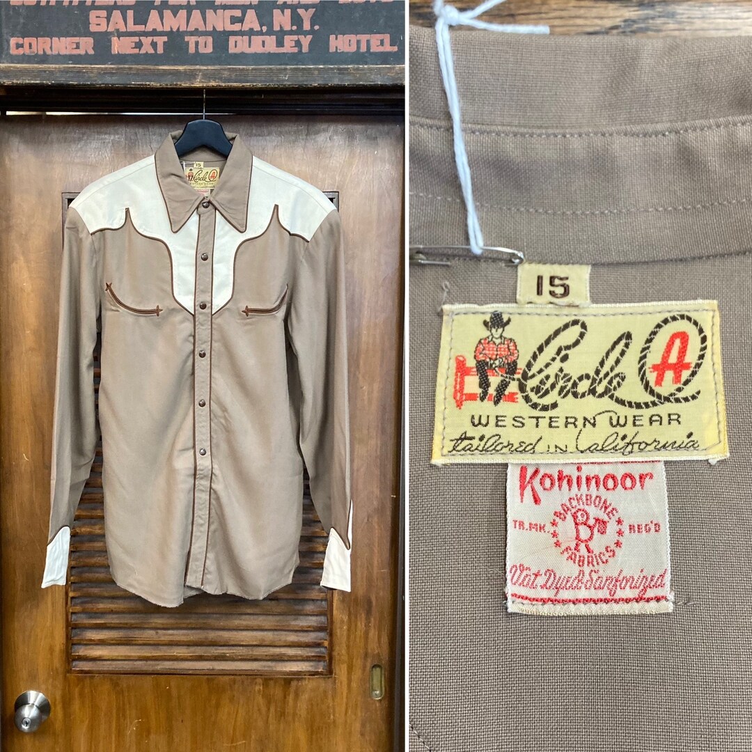 Vintage 1950s circle A Western Cowboy Two-tone Rayon Rockabilly Shirt, 50s  Vintage Clothing - Etsy