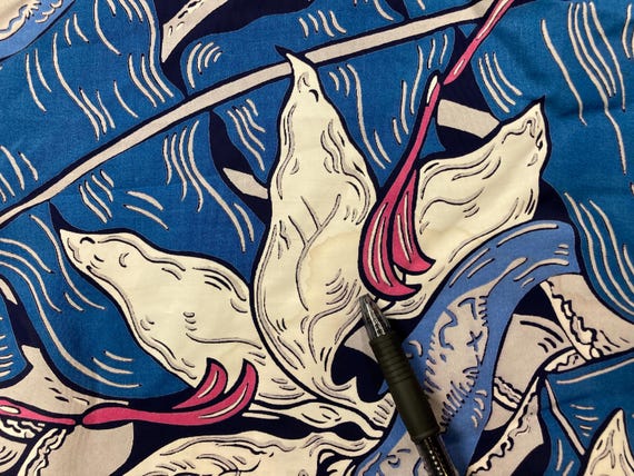 Vintage 1940’s Atomic Modernist Floral Rayon Pake… - image 8