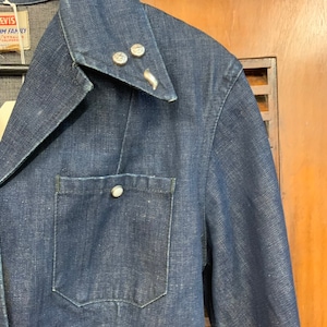Vintage 1950's Levi's Studded Denim Shirt Jacket, Vintage Workwear, Vintage Levi's, Vintage Levi's Jacket, Vintage Denim, Vintage 1950's image 4