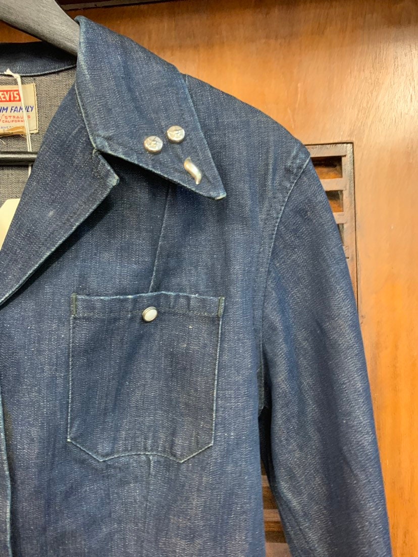 Vintage 1950's Levi's Studded Denim Shirt Jacket, Vintage