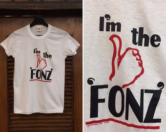 Vintage 1970's « Happy Day’s » TV Show I’m The Fonz Tee, 70's Tee, 70's Tee Shirt, 1976, Classic Television, vintage Tee Shirt