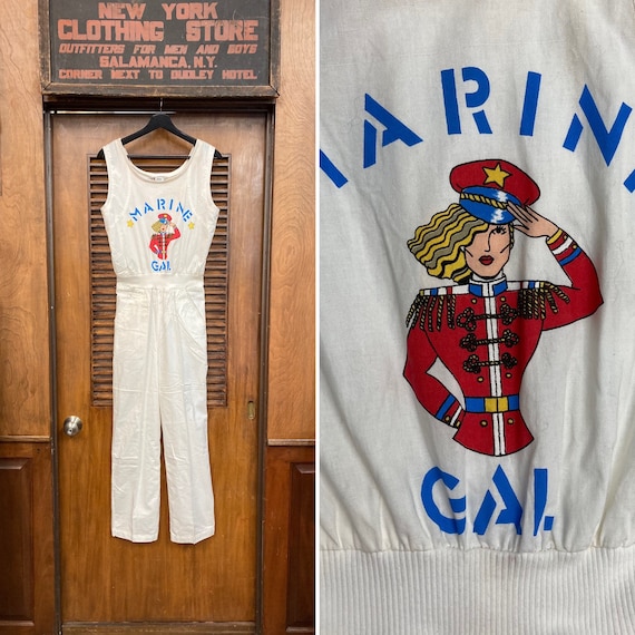 Vintage 1980’s “Marine Gal” New Wave Cotton Jumps… - image 1