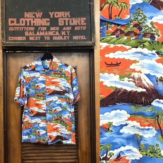 Vintage 1950’s “McGregor” Natives Pattern Rayon Ha
