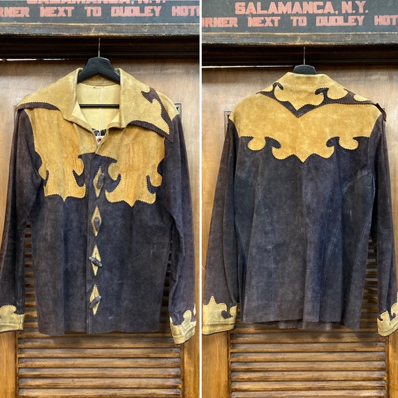Vintage 1960’s Two-Tone Hippie Rocker Suede Jacket