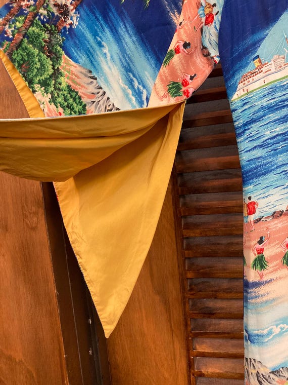 Vintage 1950’s Iolani Tropical Island Crepe Pake … - image 5