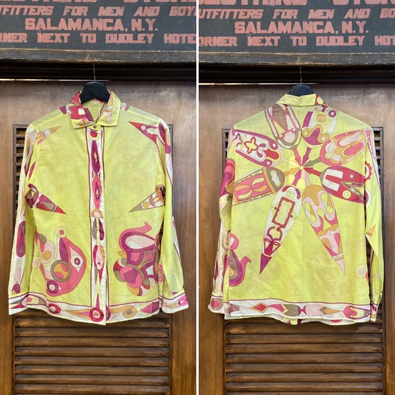 Vintage 1960’s Emilio Pucci Mod Cotton Blouse Top,