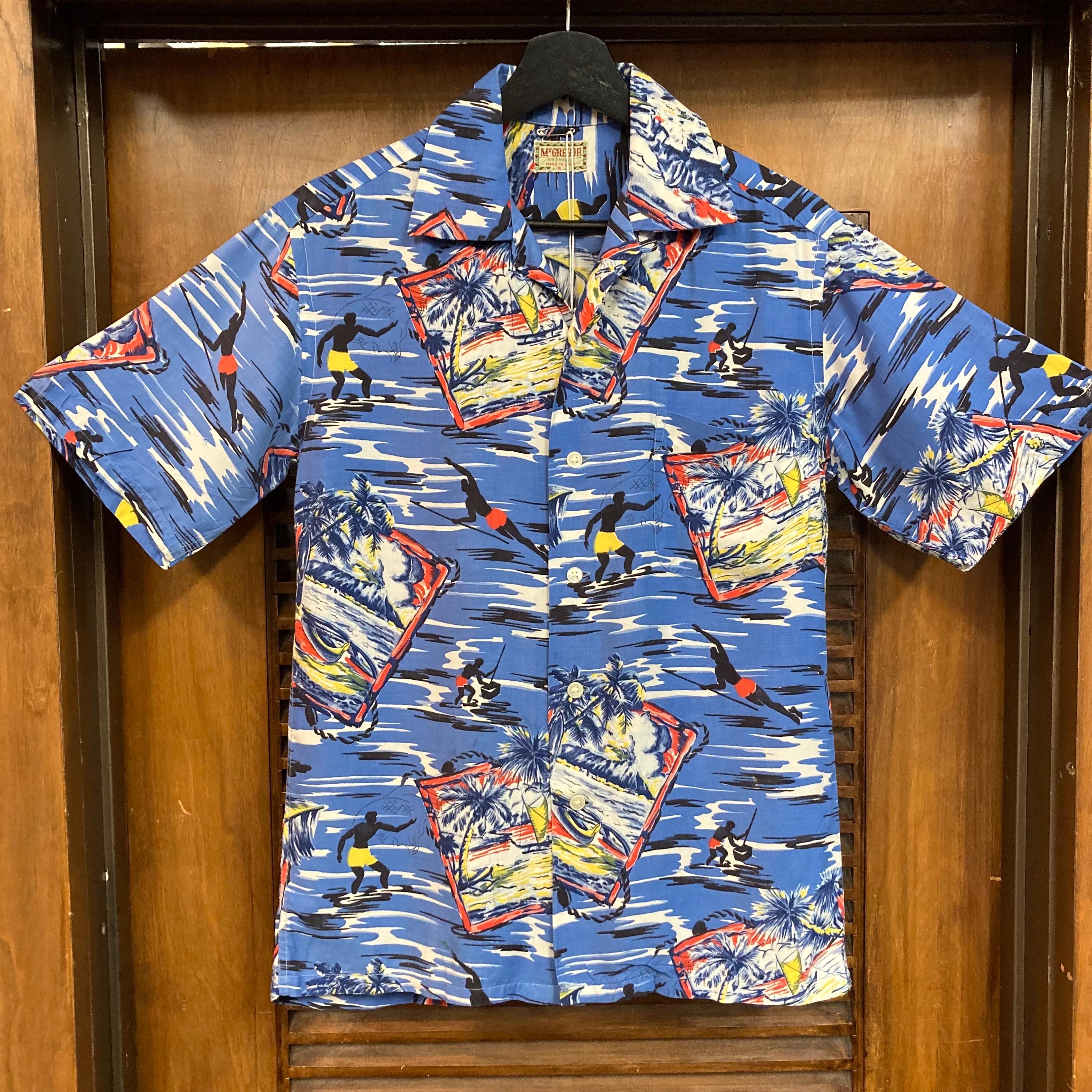 50's McGregor 花柄 Rayon Shirt Vintage 1950's “mcgregor” Atomic Postcard Rayon Loop Collar