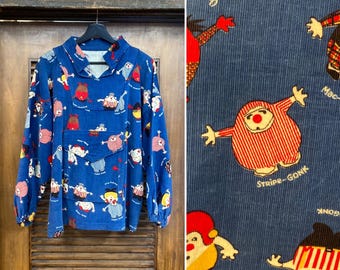 Vintage 60s モンスター柄ハット　ヒッピー 60's 70's モンスター 総柄 ジャケット ビンテージ スウィング