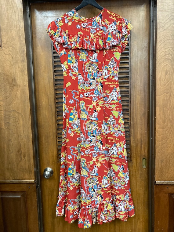 Vintage 1940’s “Malihini Natives Luau Rayon Hawai… - image 2