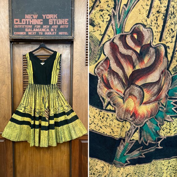 Vintage 1950’s Hand-painted Mexican Full Circle Sk