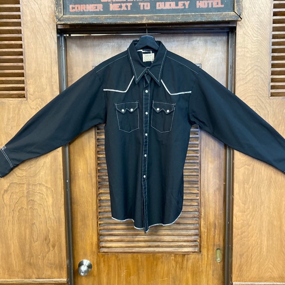 Vintage 1960's Size XL “dee Cee” Jet Black Western Cowboy