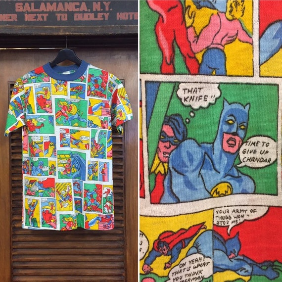 Vintage 1960’s Superman and Batman Comic Book Tee,