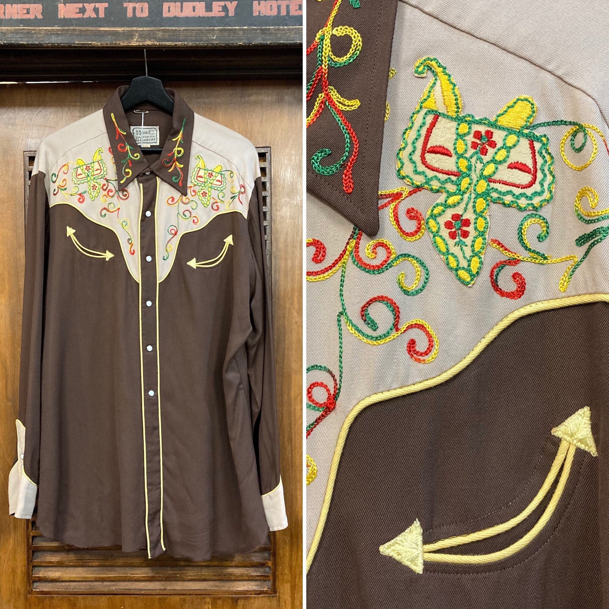Vintage 1950s Size XL H Bar C Western 