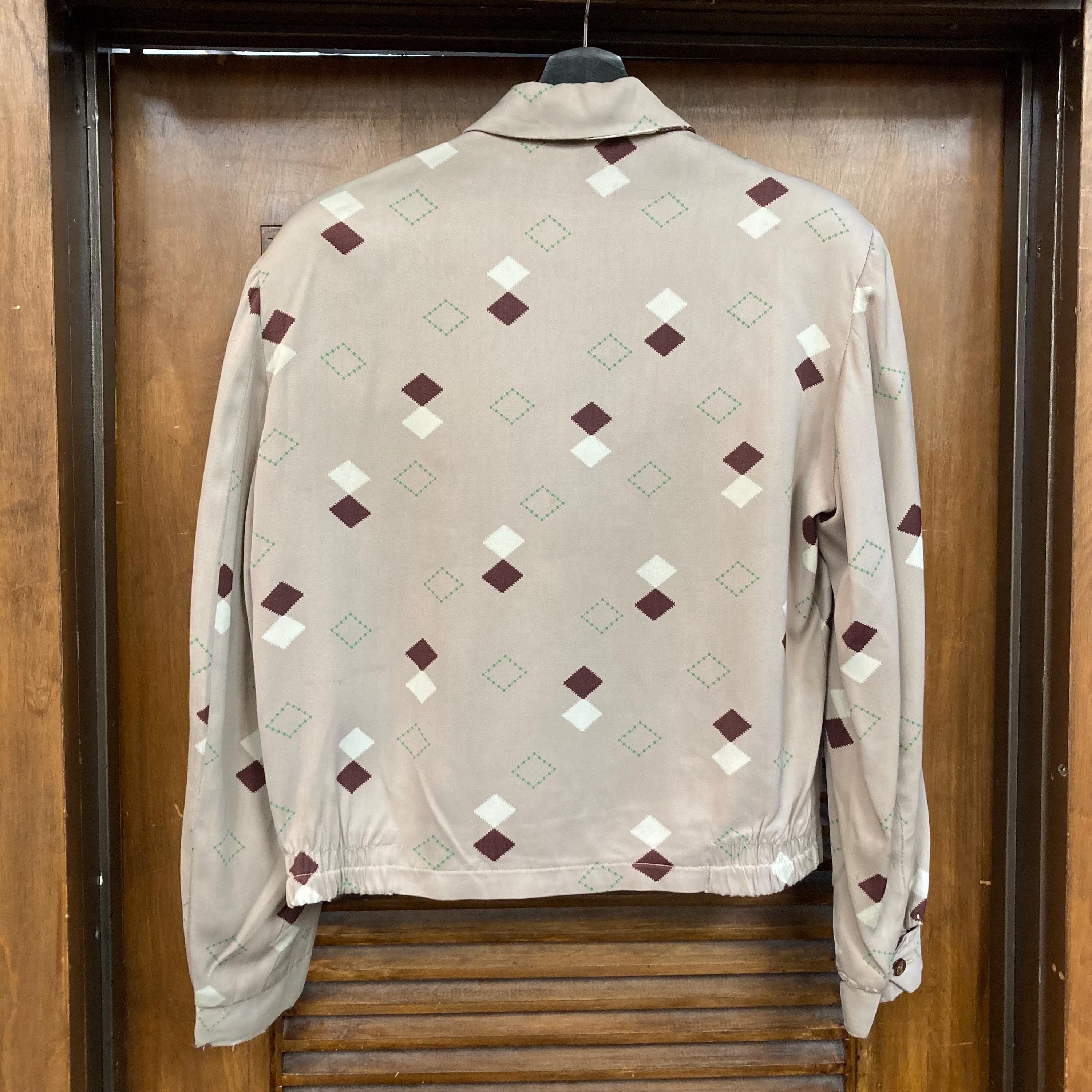 ジャケット・アウター 50s rayon gabardine jacket argyle Vintage 1950's “penney's” Argyle Diamond Rayon Gabardine