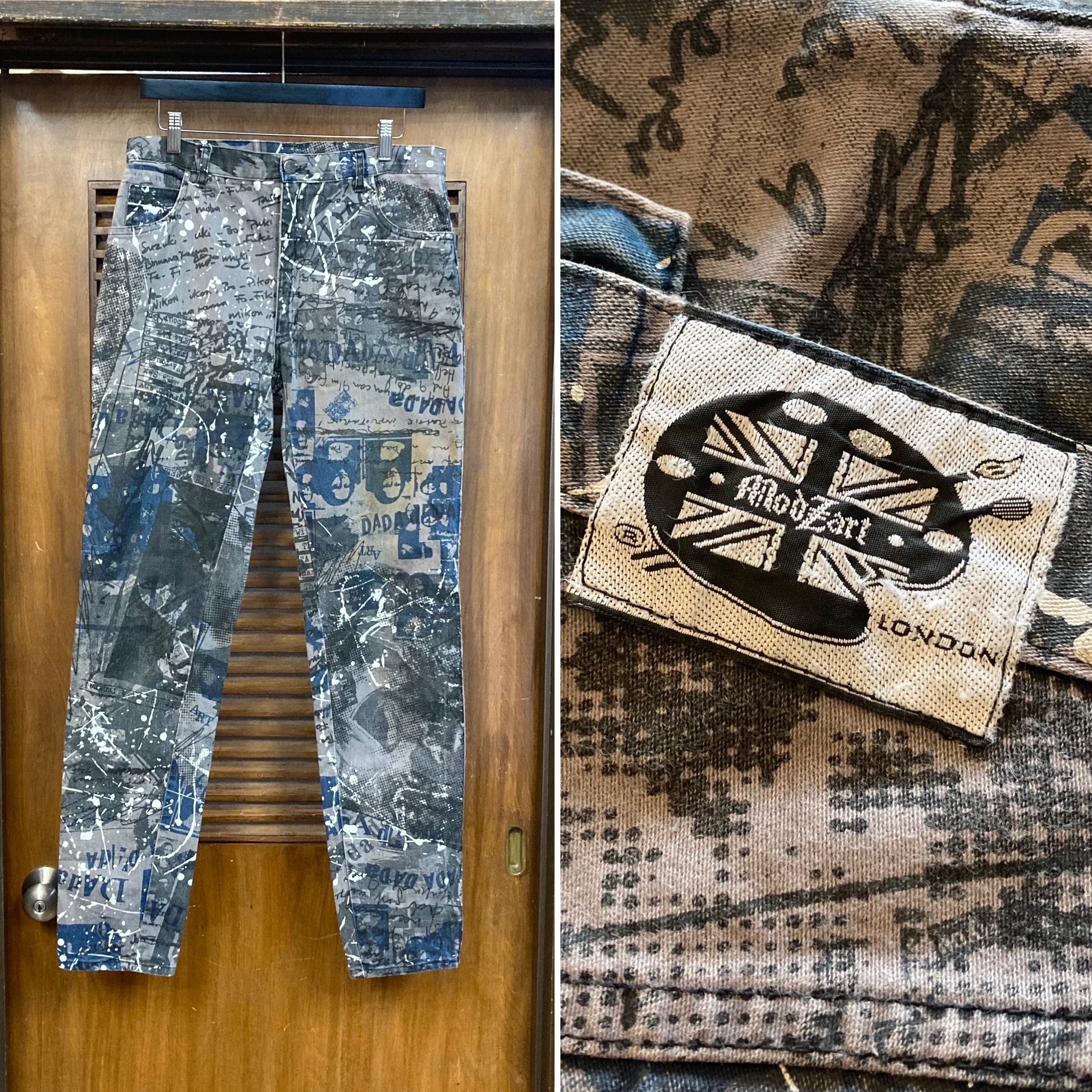 80s MODZART ストライプ　パンツ　　 パンク England Modzart Jeans - Etsy