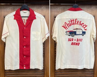 ビンテージ Nat Nast アトミック SILK シャツ 50s ロカビリー Vintage 2000s 100% Silk Nat Nast Shirt - Etsy
