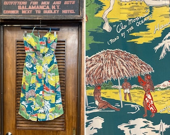 1950s ヴィンテージ ハワイアン フレア ドレス 50's ホルターネックヴィンテージハワイアンドレス - Baby doll -by