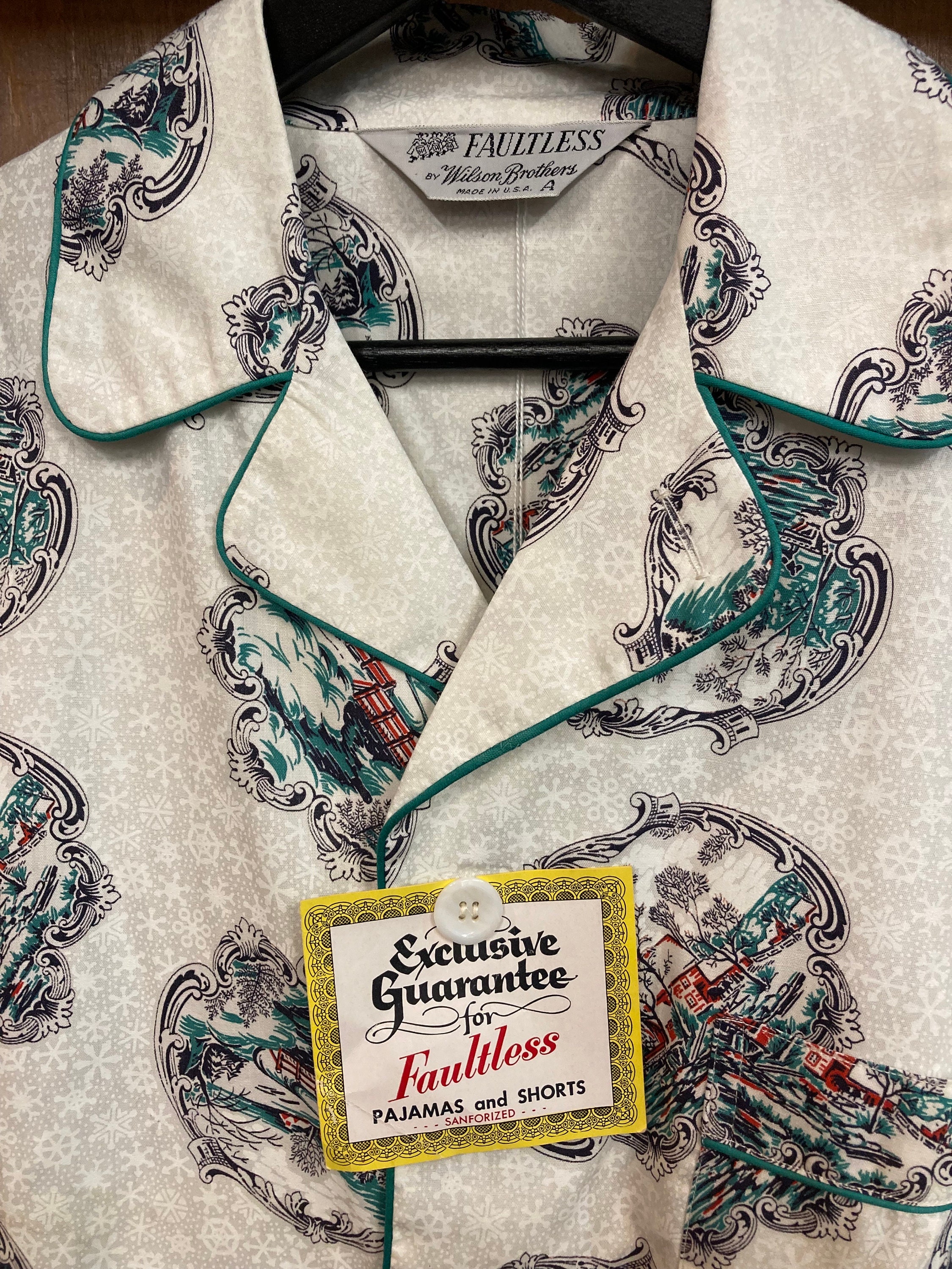 VintageOnHollywood Vintage 1950's Deadstock Atomic Pattern Cotton Pajamas Pj Rockabilly Set, Pajama Set, Two Piece, Deadstock, NOS, Atomic, Novelty Print VintageOnHollywood Vintage 1950's Deadstock Atomic Pattern Cotton Pajamas Pj Rockabilly Set, Pajama Set, Two Piece, Deadstock, NOS, Atomic, Novelty Print