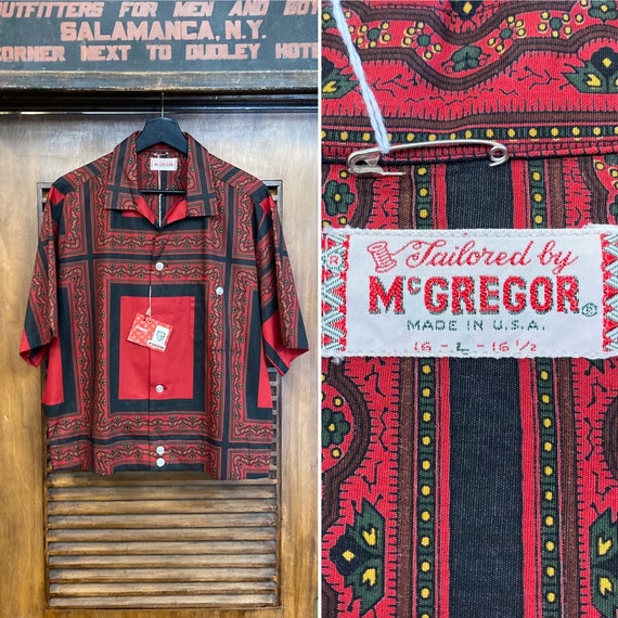 Vintage 1960s deadstock mcgregor Cotton Ivy League Mod Rockabilly Shirt,  Shirt-jac, Never Worn, 60s Vintage Clothing 