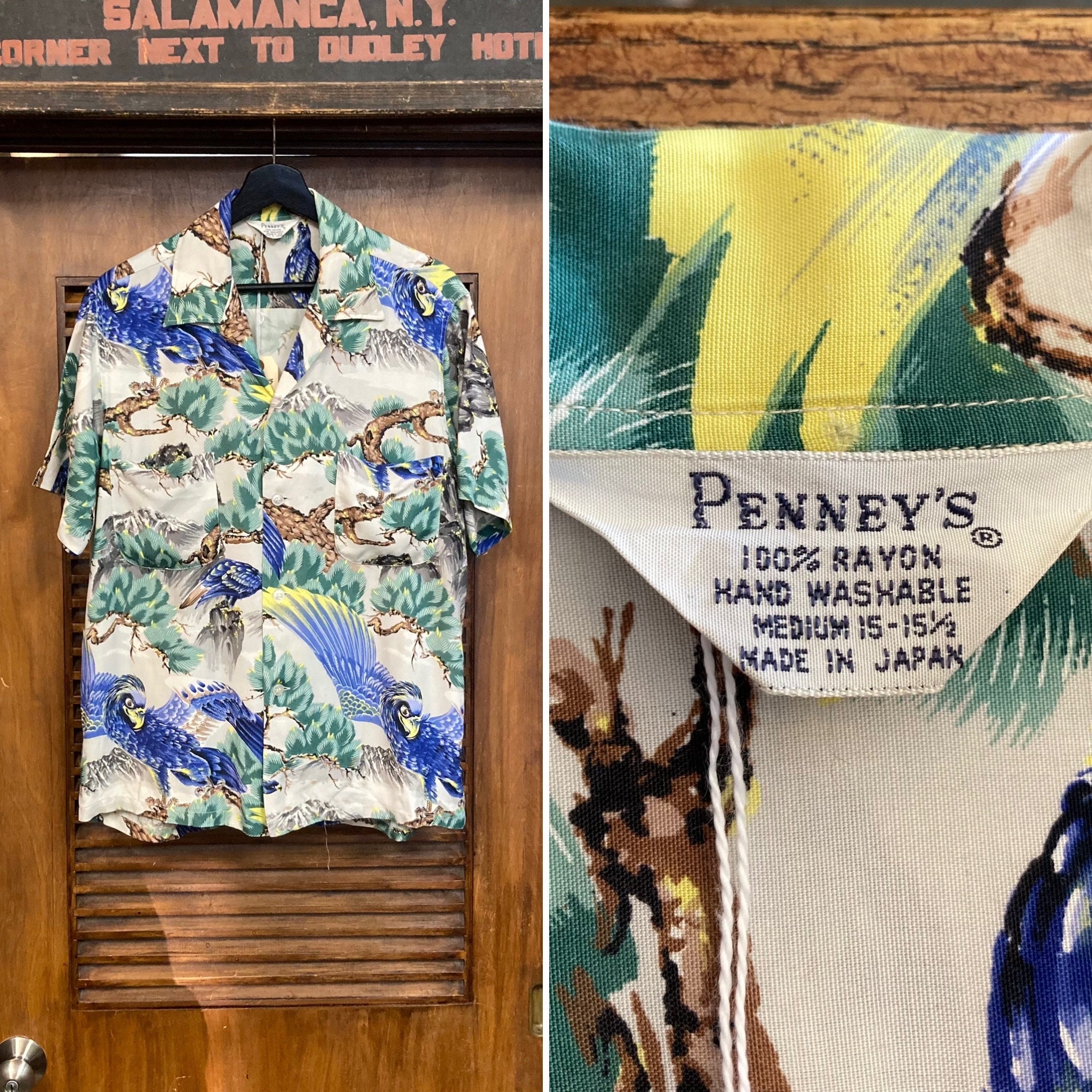 50s 60s PENNEY'S vintage rayon ALOHA シャツ 50-60s PENNEYS vintage rayon ALOHA shirt