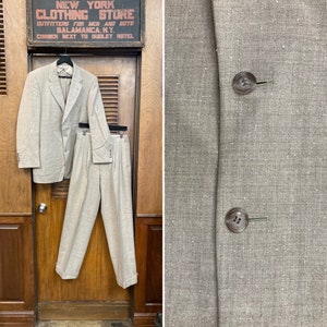 Vintage 1950’s Penney’s Wool Fleck 2 Piece Rockabilly Patch Pocket, Jacket, Sportcoat, Blazer, Pants, Rockabilly Suit, 1950s Suit, Fleck,