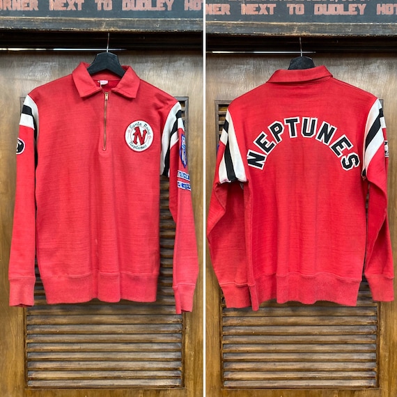 Vintage 1960’s “Neptunes” Swim Team Half-Zip Jers… - image 1