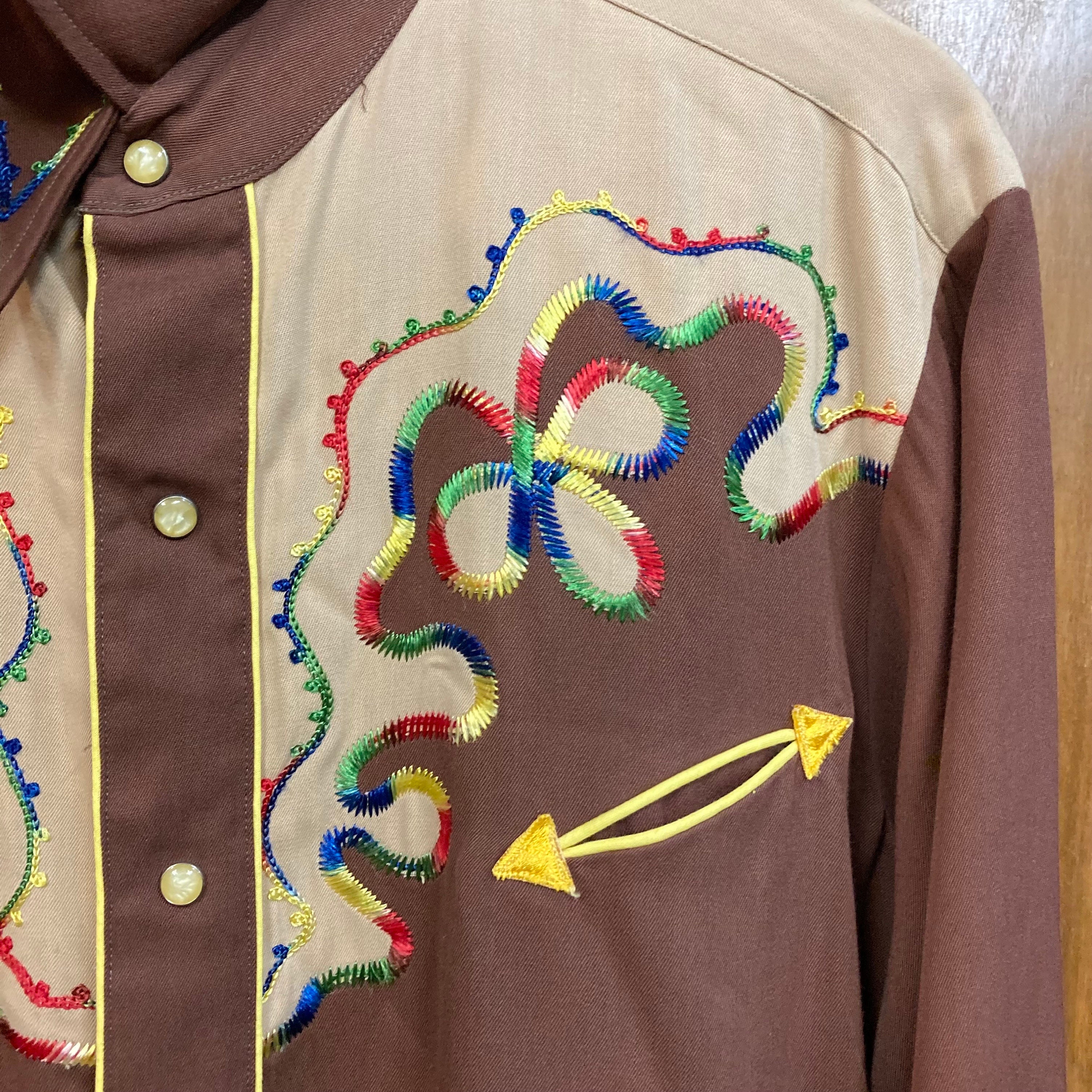 Vintage 1950's Size L “H Bar C” Western Cowboy Rayon Vintage 1950's Size L “H Bar C” Western Cowboy Rayon