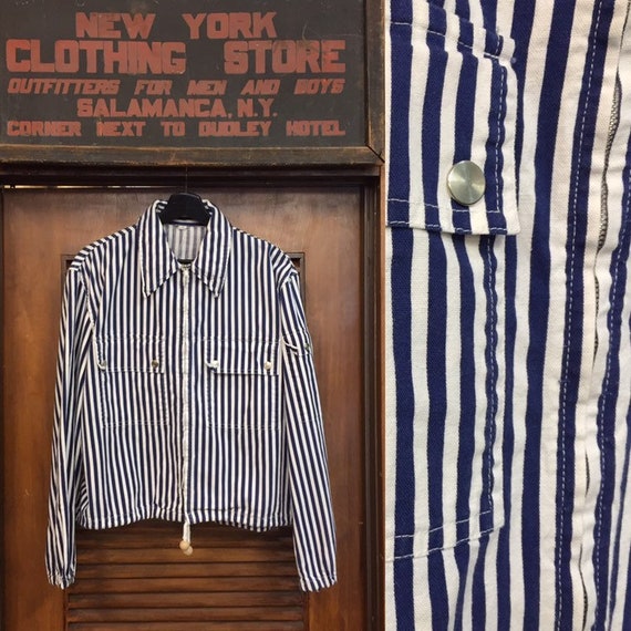 Vintage 1960’s Blue & White Stripe Workwear Beach