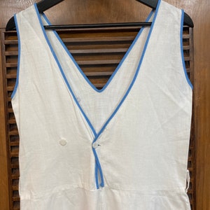 Vintage 1920s Maritimer Strand Pyjamas Sportanzug Outfit, 1920er Strand Pyjamas, Vintage Spielanzug, Palazzo Hose, Anker Applikation, Bild 8