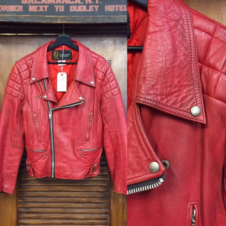 Vintage 1980s U.K. belstaff Label MC Leather Jacket Punk - Etsy