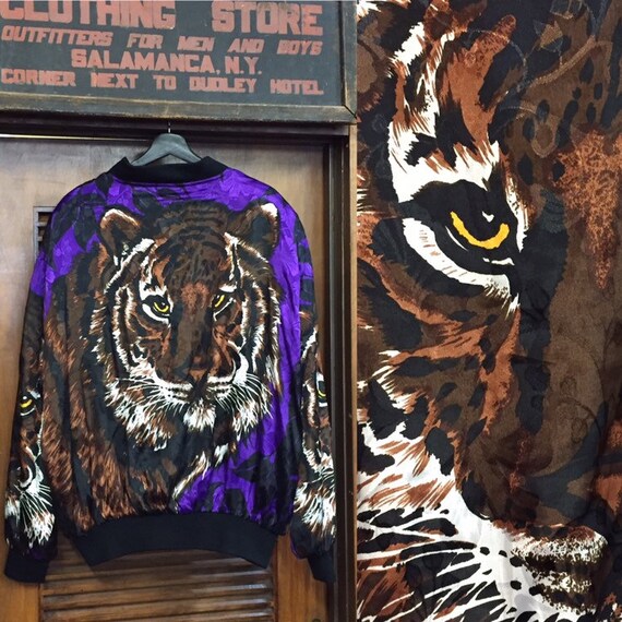 Vintage 1990’s Tiger Silk Bomber Jacket, Vintage S