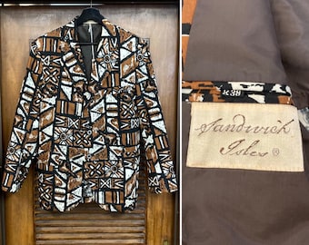 Vintage 1960's “sandwich Isles” Tiki Tropical Cotton Hawaiian Mod