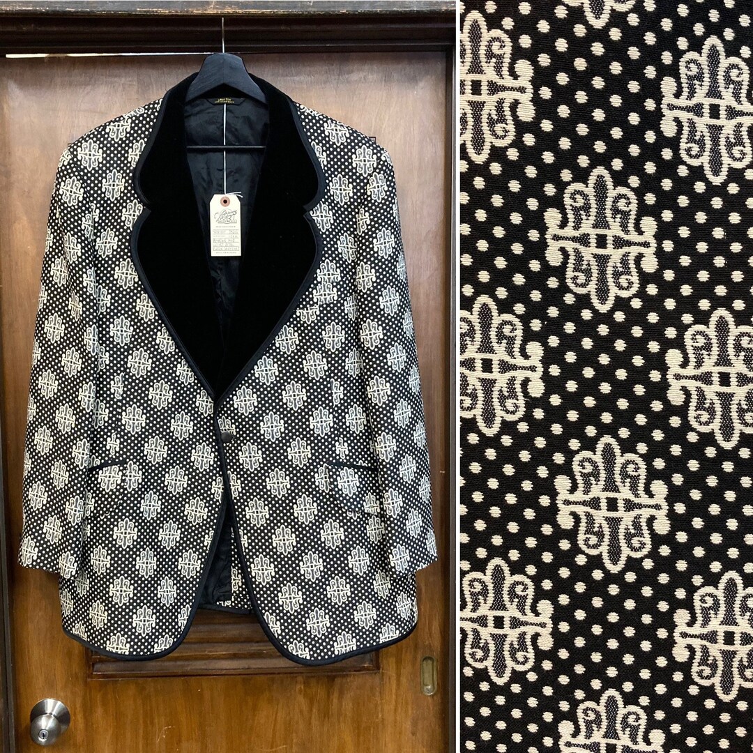 Vintage 1960’s Size XL Amazing Mod Velvet Detail Blazer Sport Coat, 60 ...