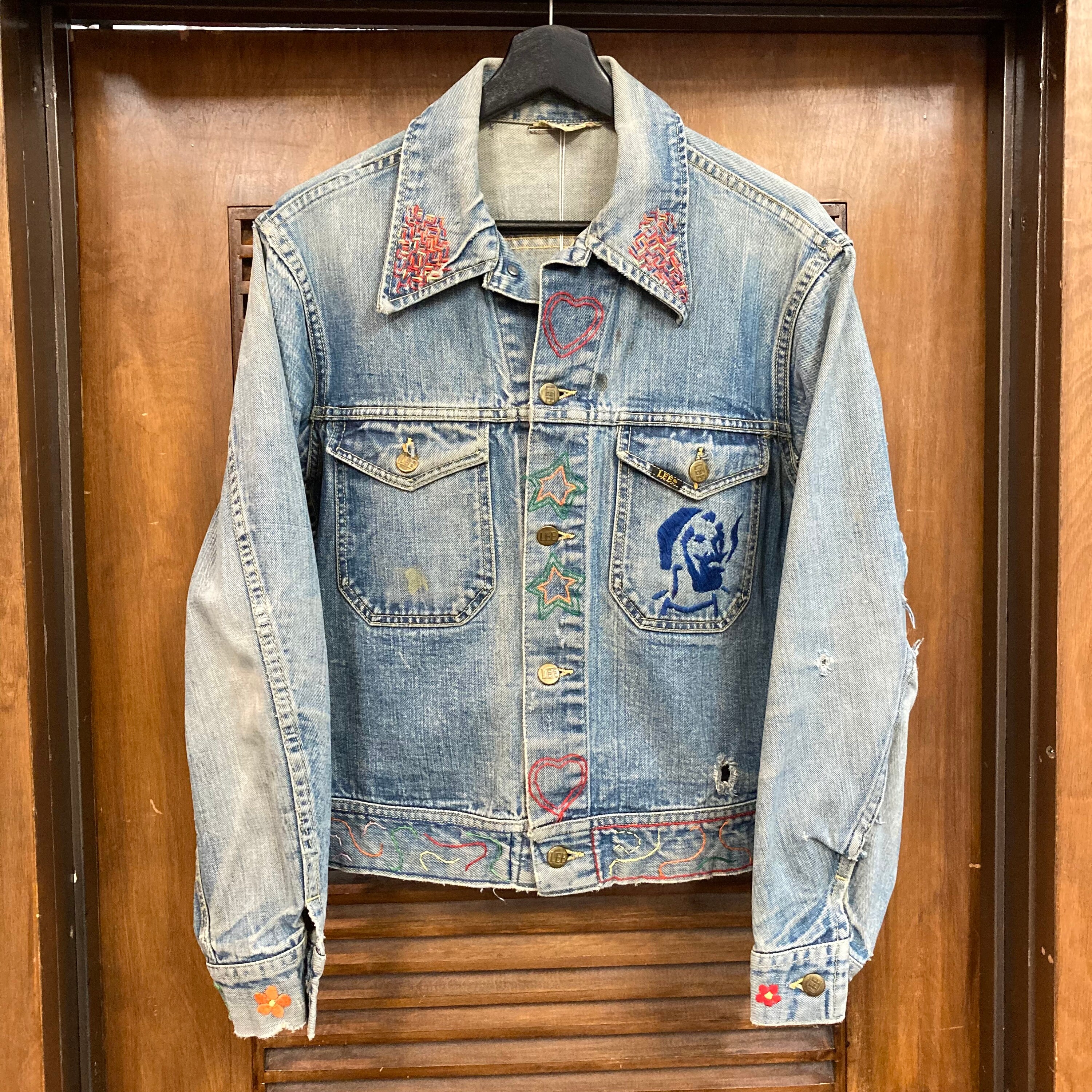 2024年 お歳暮・冬ギフト特集 1970's Vintage Lee Pot Zag Zig Hippie Jacket, Trucker Denim パンツ