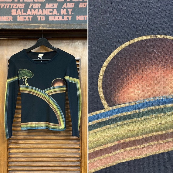 Vintage 1960’s Glam Hippie Artwork Long Sleeve Bla