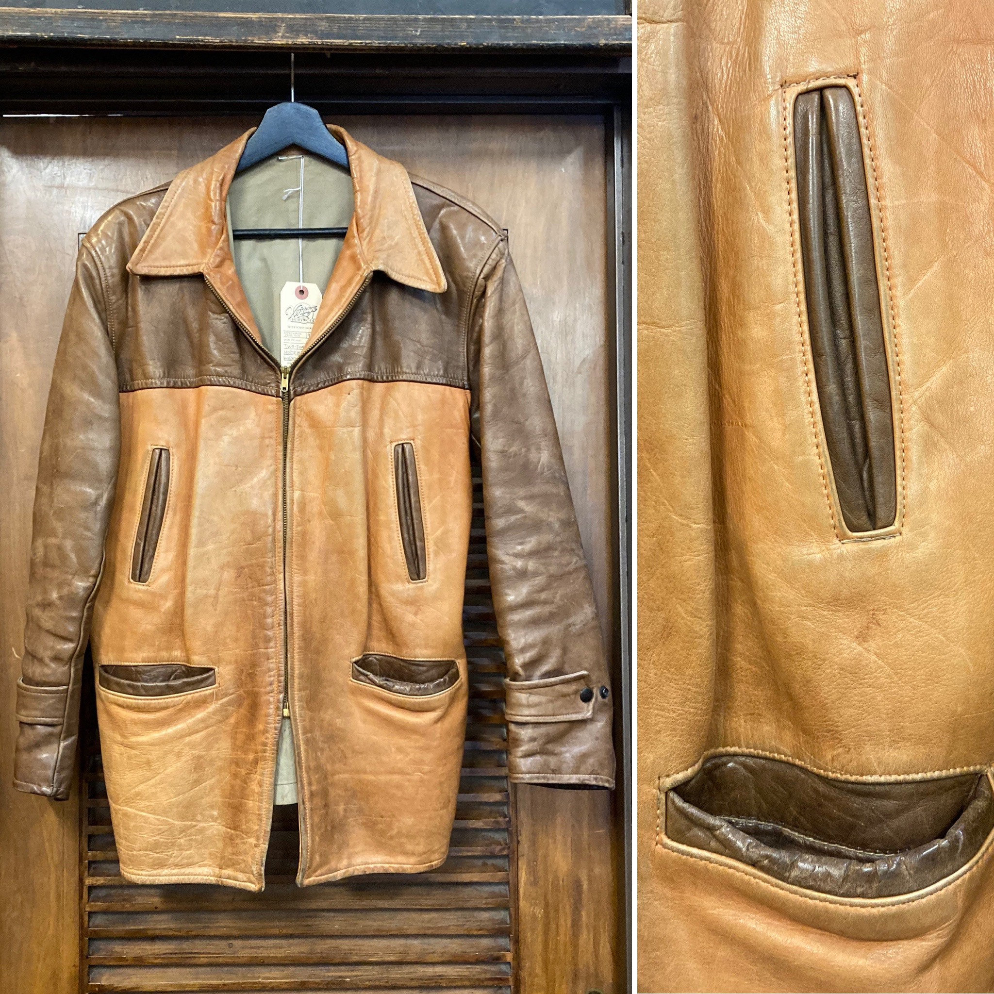 Vintage 1950s Two-tone Back Belt Horsehide Leather Workwear - Etsy