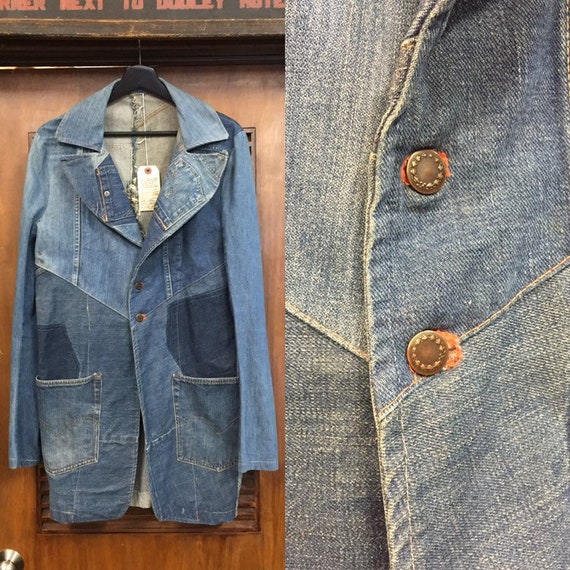 denim patchwork blazer