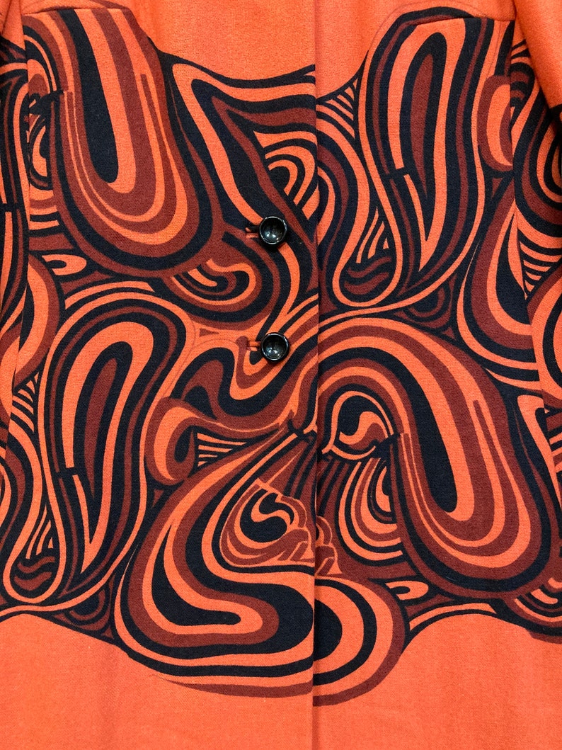 Vintage 1960s Orange Mod Op Art Psychedelic Wool Spy Coat - Etsy