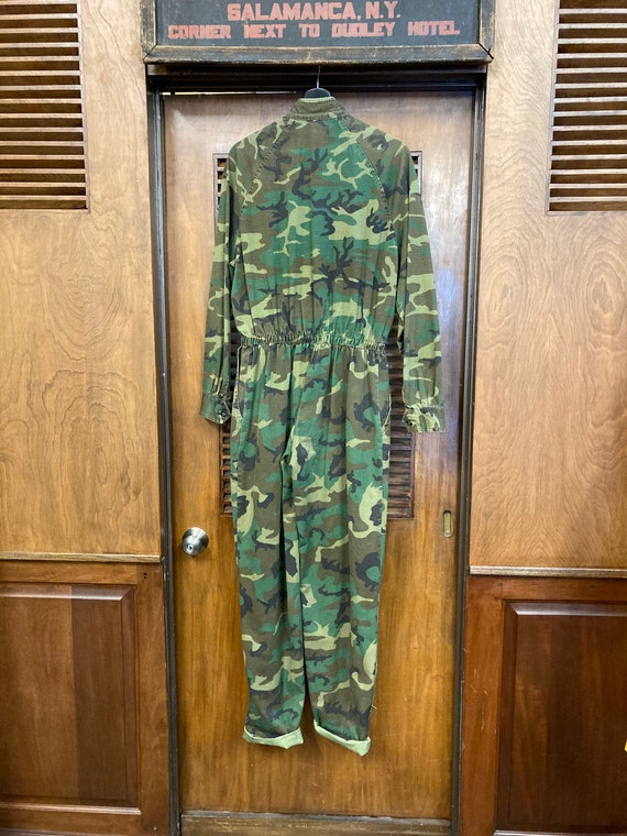 Vintage 1980’s Green Camouflage Workwear Jumpsuit… - image 10