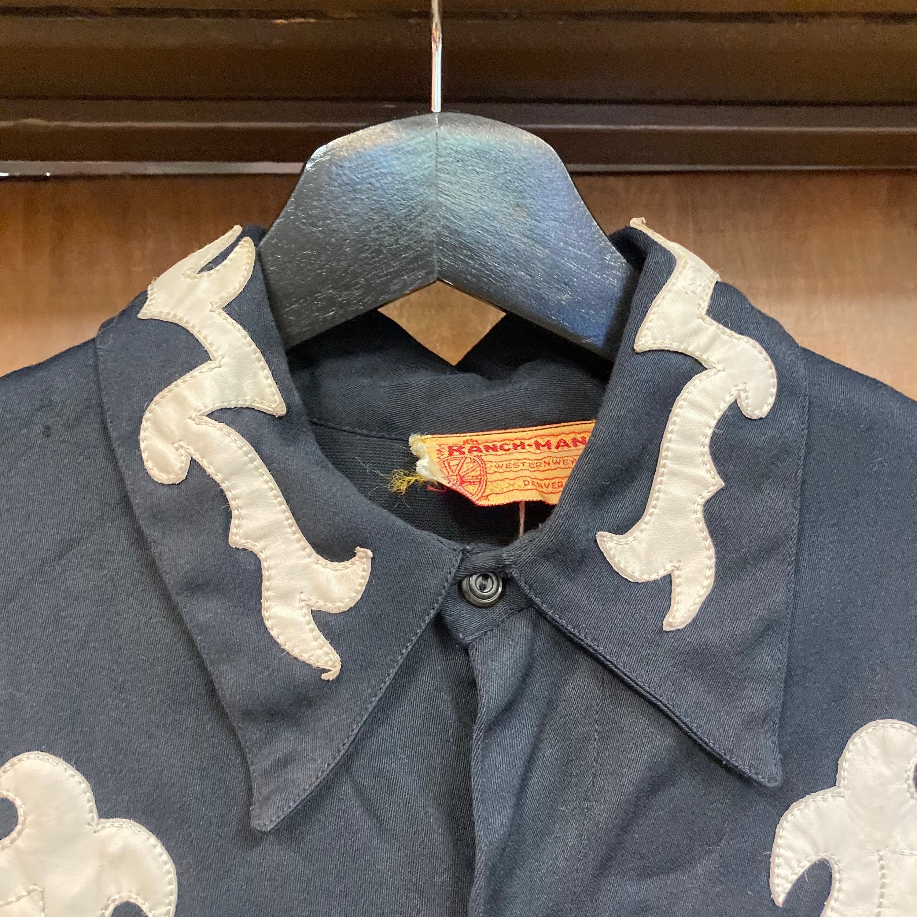 Vintage 1950's Jet Black “ranch-man” Rayon Gabardine Western