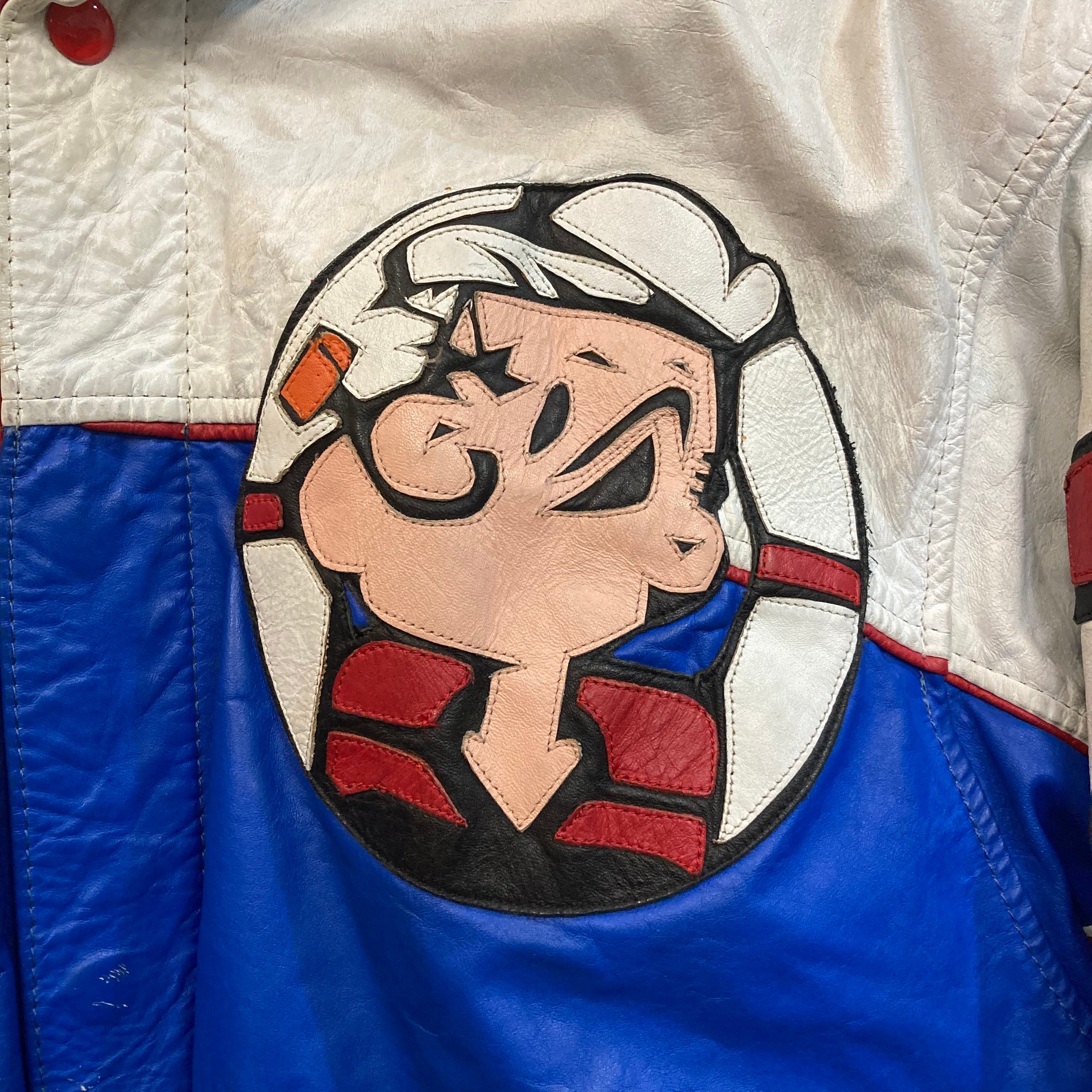 Vintage 1980's Popeye Design Hip Hop “maziar” Leather Jacket Vintage 1980's Popeye Design Hip Hop “maziar” Leather Jacket