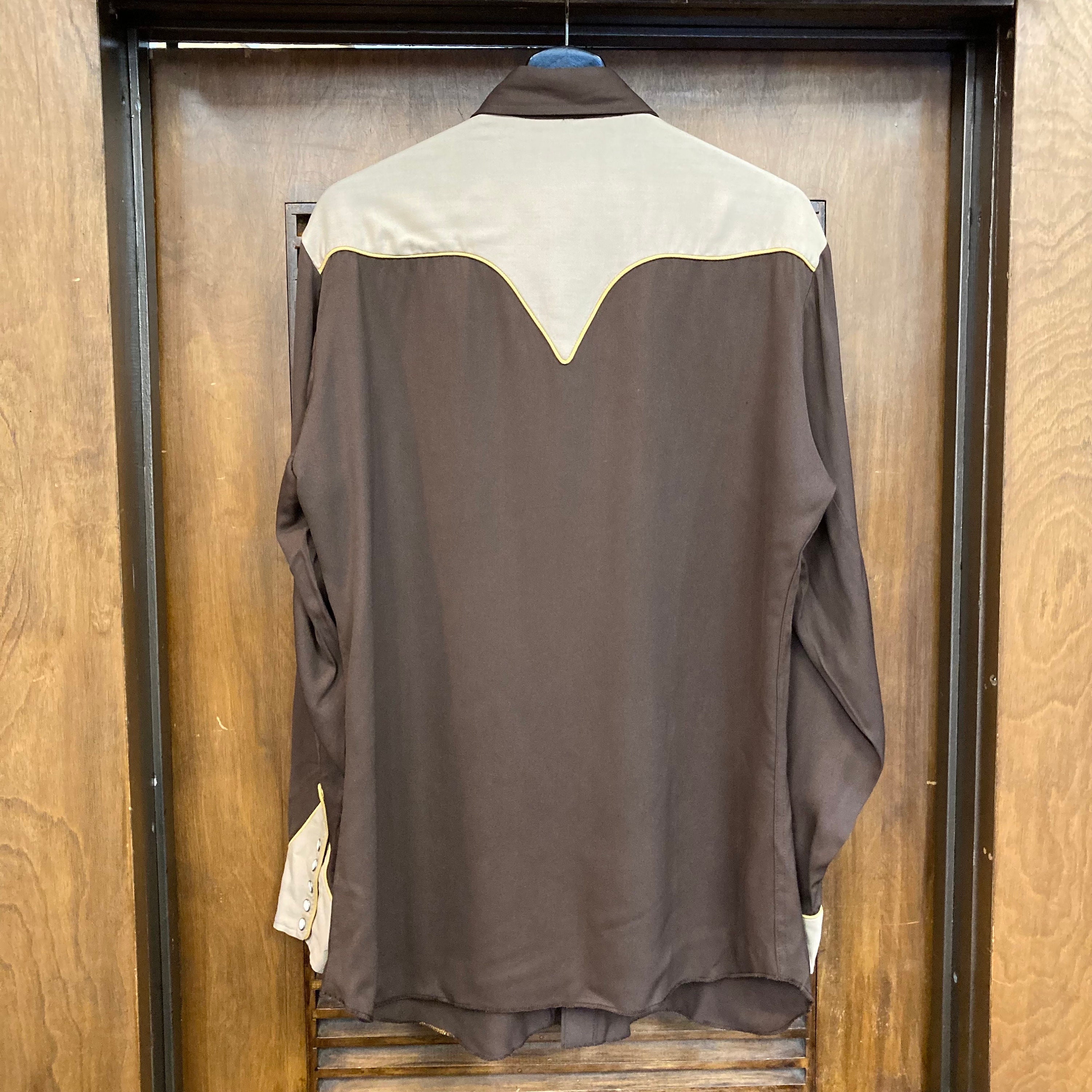 Vintage 1950's “H Bar C” Two-tone Saddle Detail Rayon