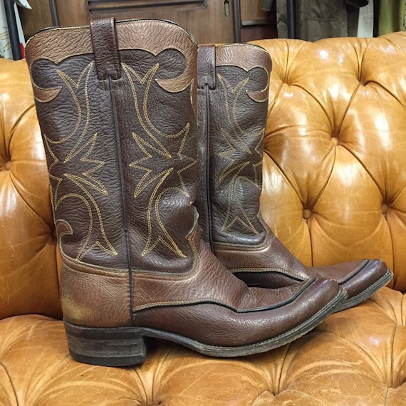 Vintage 1960’s Western Cowboy, Brown Western Boots, Rockabilly Boots, Vintage Cowboy Boots, Western Boots, Vintage Boots, 1960’s Boots View 2