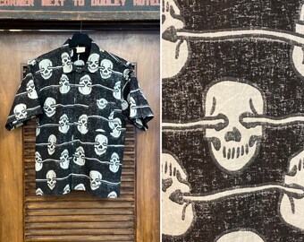 予約販売 Punk Skull Jimmy'z 1980's Vintage Goth AOP Skate Wave New トップス