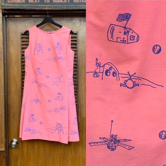 Vintage 1960's Lunar Space Travel Theme Cartoon Pr